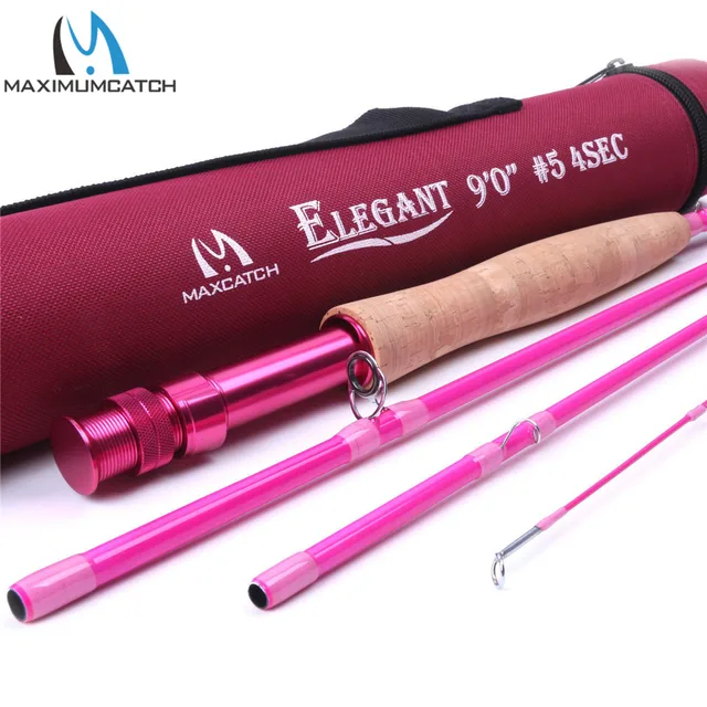 Cheap Maximumcatch 2/5WT 6.5/9FT Pink Fly Rod 4Pieces 30T Carbon Fiber Medium-Fast Fly Fishing Rod For Ladies Cheap Maximumcatch 2/5WT 6.5/9FT Pink Fly Rod 4Pieces 30T Carbon Fiber Medium-Fast Fly Fishing Rod For Ladies
