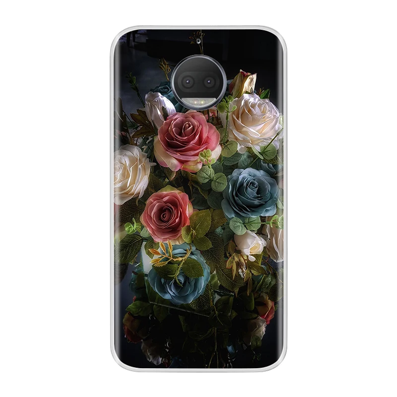 Для Moto G5S чехол, силиконовый мягкий, симпатичный, из ТПУ, с модным цветком, чехол для телефона, для Motorola Moto G5S