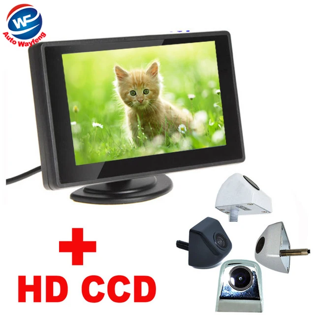 

2 in 1 Auto Parking Assistance System 4 color General Car Rearview Camera+4.3"TFT LCD car Monitor HD 170 Angle car backup camera