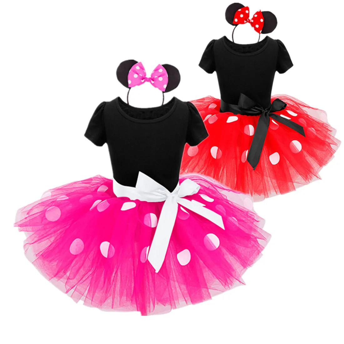 

New Carnival kids Ballet dress princess party costume infant clothing Polka dot baby clothes birthday girls tutu dress+Headband