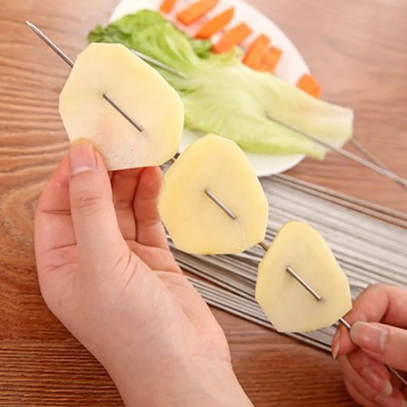 

Stainless Steel Barbecue Grilling Needles Sticks Skewers Round Roast BBQ Meat Kebab Needle Outdoor Camping Barbecue Picnic Tools