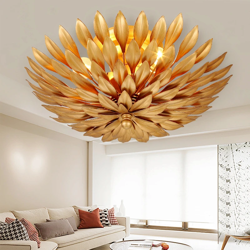 

Vintage LED iron leaves ceiling lights bedroom living room nordic suspended lights restaurant Bar Industrial retro Ceiling lamps