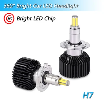 

Super bright 2 PCS 3D LED H1 H3 H4 H7 9005 HB3 9006 HB4 H11 H9 H8 Auto LED Headlight Bulbs kit 90W 9000lm CSP Chip 12V 24V 6000k