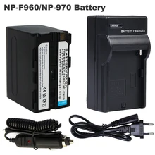 7200 mAh батарея li-ion Батарея для sony NP-F960 NP-F970 Камера Перезаряжаемые цифровой Батарея NP F960 F970+ автомобиля Зарядное устройство+ кабель стандарта ЕС