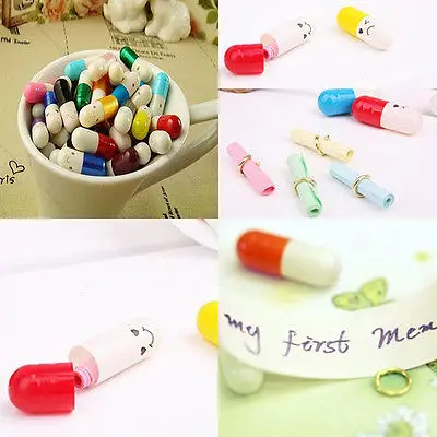 

50pcs Colorful Pill Capsule Secret Message in a Bottle Letter Kawaii Emotion Smile Half Color Pill Wishing Jar Decoration Craft