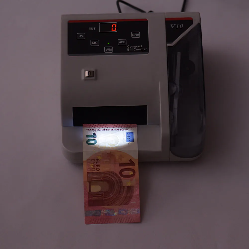 Портативный мини-детектор подлинности денег UV MG WM счетчик банкнот для большинства банкнот Счетная машина V10 денежное оборудование