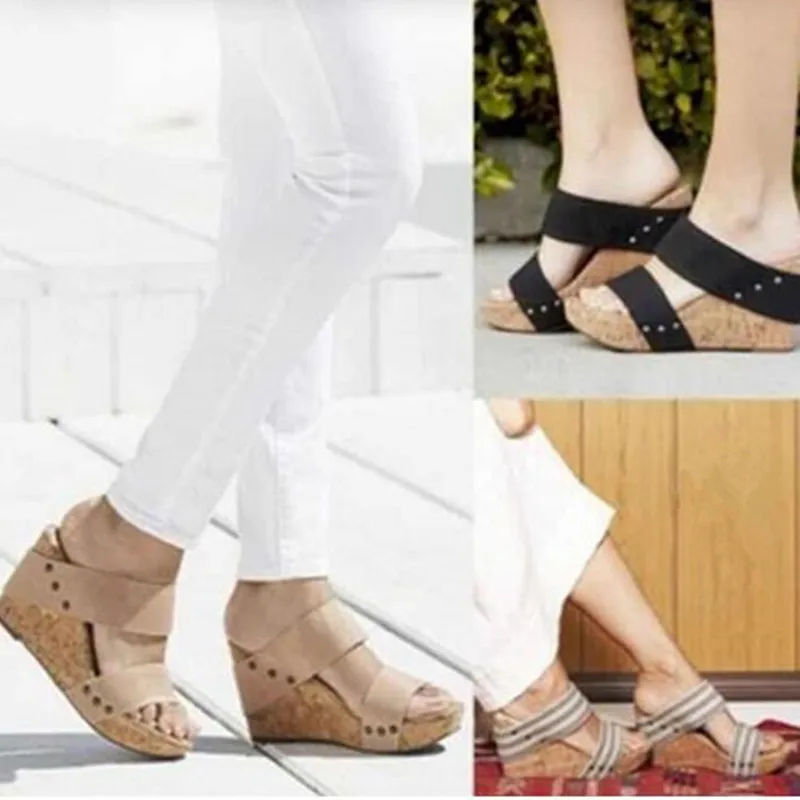 

Stripe Light Simple Wedges Stretch Fabric Mujer Elastic Band Cusual Shoes Woman Girls Shoe Ladies Chaussures Femme Ete