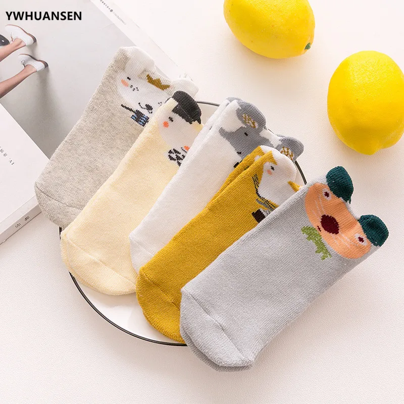 YWHUANSEN 5 Pairs/lot Thick Socks For Baby Boys Girls In Winter Warm Animal Terry Socks For Newborns Cute Autumn Infant Socks