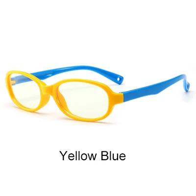 Ralferty, Детские анти-синие блокирующие очки, ретро квадратные TR90 компьютерные очки, оправа для мальчиков и девочек, оправа для очков A005 - Цвет оправы: Yellow Blue