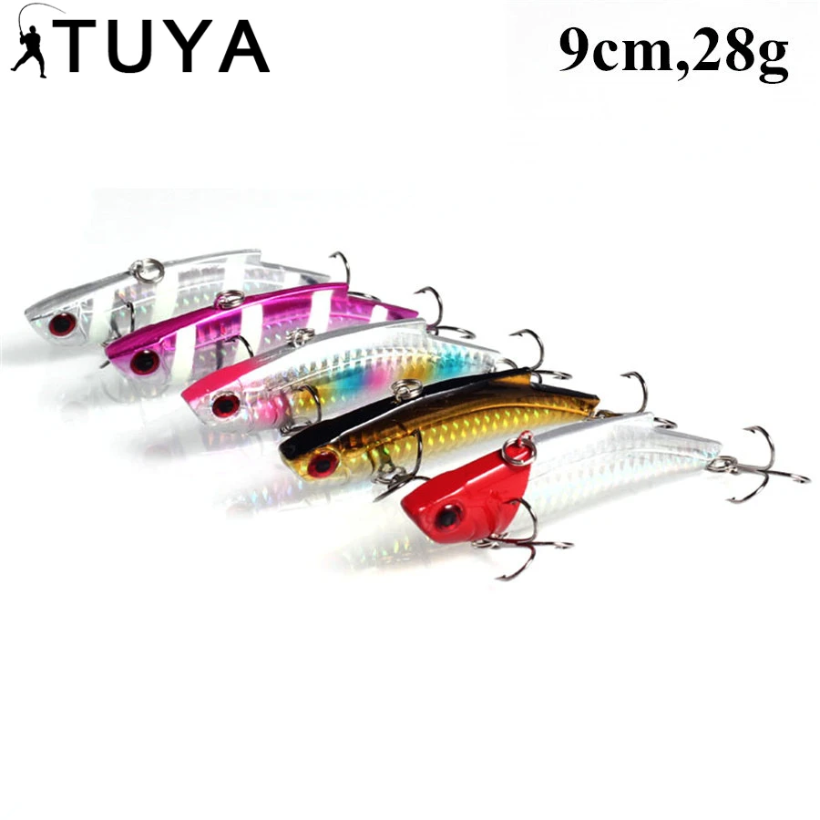5 pcs/set 9cm 28g spinner VIB Sinking Fishing Lures Lifelike fake fish