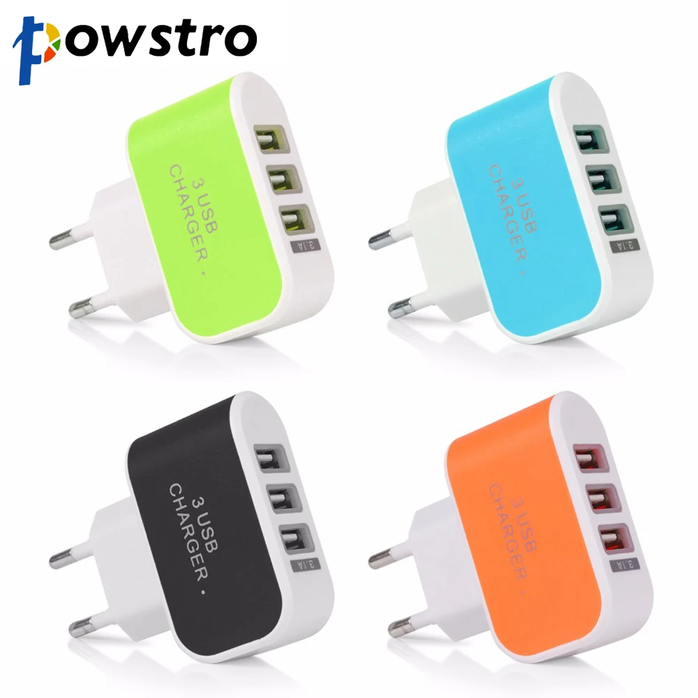 Powstro 3 USB-порты и разъемы Micro USB зарядное устройство зарядное устройство HUB EU US Plug для Samsung Для xiaomi Зарядное устройство для Iphone и всего смартфона