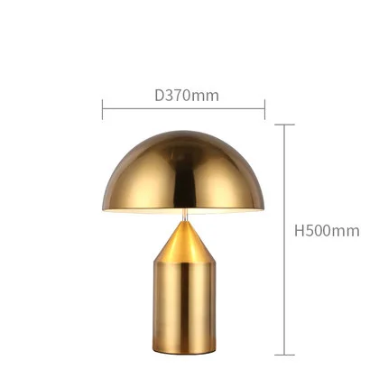 Креативная Грибная настольная лампа, прикроватная лампа для спальни, дизайнерская модель комнаты, для учебы, Скандинавская индивидуальная декоративная лампа - Цвет абажура: Gold Big