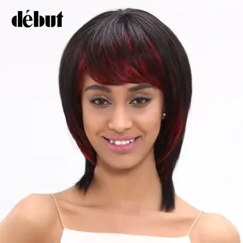 Debut Hair Brazilian Straight Remy Hair Short Bob Wigs Human Hair Wigs For Women Color HL1b/Red Free Shipping free shipping wigs