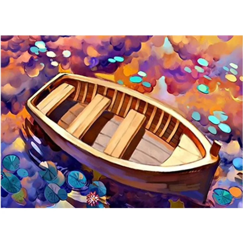 Картина по номерам DIY дропшиппинг 40x50 50x65 см аниме мультфильм лодка натюрморт