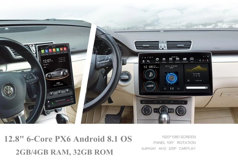 Discount IPS Screen 2 din 12.8" 6-Core Android 8.1 Universal Car video dvd Player Radio GPS Bluetooth WIFI Easy Connect 2GB+32GB 0