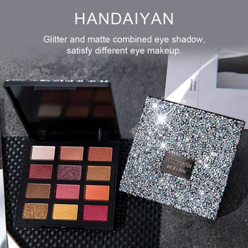 

HANDAIYAN 12 Color Eyeshadow Palette Matte Shimmer Eye Makeup Pigment Glitter Eye Shadow Pallete Diamond Cosmetic sombras de