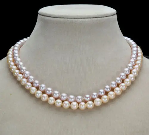 

Free Shipping >>>>> Details about 2 ROW 9-10MM NATURAL SOUTH SEA PURPLE +PINK PEARL NECKLACE 14K Gold Clasp 18