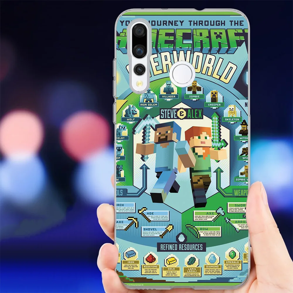 IYICAO Minecraft World game Мягкий силиконовый чехол для телефона Huawei Mate 10 20 Lite Pro Nova 2 2i 3 3i 4 TPU