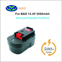 3.0Ah аккумуляторная батарея BD14.4B NiMh 14,4 V Замена батареи Black& Decker BD1444L A144EX FS140BX 499936-35 батарея
