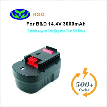 

3.0Ah rechargeable battery pack BD14.4B NiMh 14.4V Battery Replacement Black & Decker BD1444L A144EX FS140BX 499936-35 battery