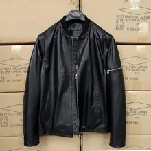 Весна, Мужское пальто из натуральной овечьей кожи, Повседневная тонкая популярная мужская куртка черного цвета, большие размеры xxxl 3xl