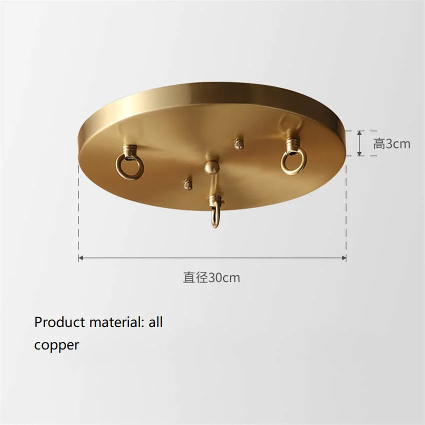Современная Скандинавская Потолочная пластина черного/белого/золотого железа/меди с тремя круглыми головками, 3 полоски, стандартная потолочная основа, led Прямая поставка - Цвет корпуса: copper 3 heads r