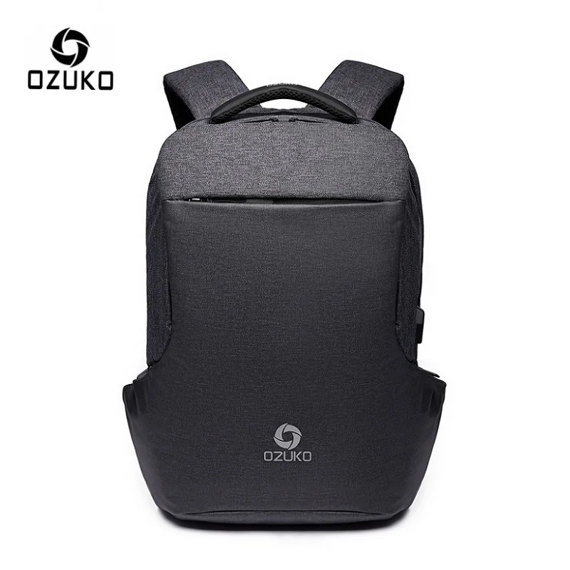  OZUKO New Men's 15.6 Inch Laptop Backpack USB Charging Male Backpacks Schoolbag for Teenager Waterp