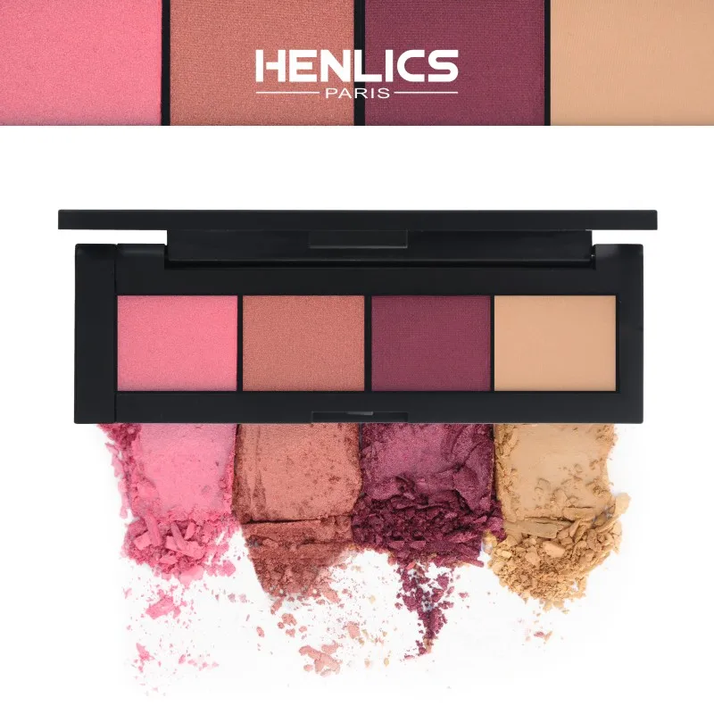 HENLICS Shimmer eye shadow palette легко носить стойкие 4 цвета матовые тени для век Палитра Косметика Профессиональные Тени