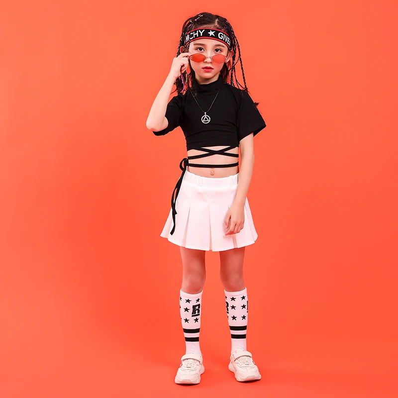 Summer baby girls clothing set 6 8 10 12 14 16 18 T cheerleader costume Girlhip hip hop dance costumes kids girls boutique outfits (2)