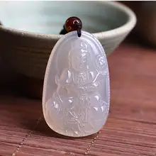 Светлое пятно Новые подлинные народном стиле белый агат кулон является самантабхадра Змея человек натальной Будда