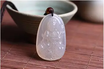 

Light spot new authentic folk style white agate pendant is Samantabhadra snake person natal Buddha.
