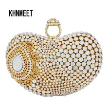 Новейшая модель; палец кольцо из белого золота металлическая Сумка-клатч; сезон, приталенный смокинг, брендовый модный белый свадебный вечерние вечерняя сумка для выпускного вечера капли воды узор Банкетный Сумочка SC428