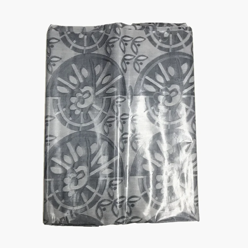 

African New Design 5Yards Good Quality Bazin Riche Fabric Handmade Mail Brocade Fabric Grey color brocade lace