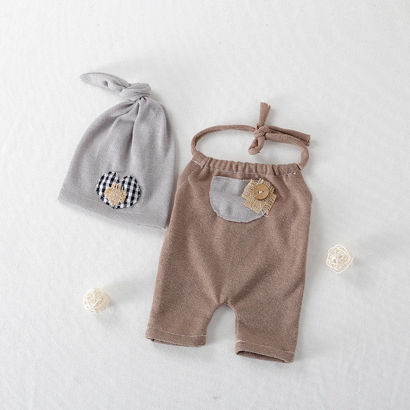 Barboteuse A Coudre Pour Nouveau Ne Kaki Ensemble Chapeau Tenue Photo Pour Bebe Short Bonnet Accessoires De Photographie Aliexpress
