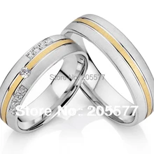 Элегантные европейские Стильные Золотые хирургические стальные титановые для здоровья обручальные свадебные CZ Кольца Бриллианты для мужчин и женщин