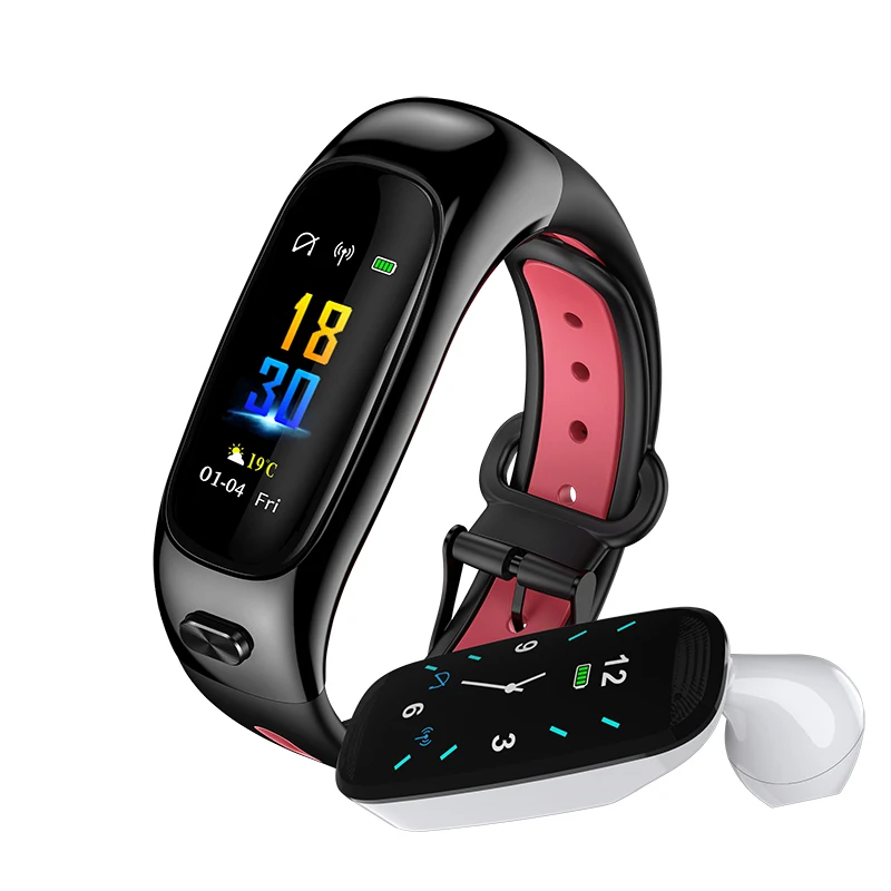 

TWS Bluetooth 5.0 Earphone Wireless Headphones Heart Rate Blood Pressure Health Waterproof Sports Earbuds Smart Watch for phone