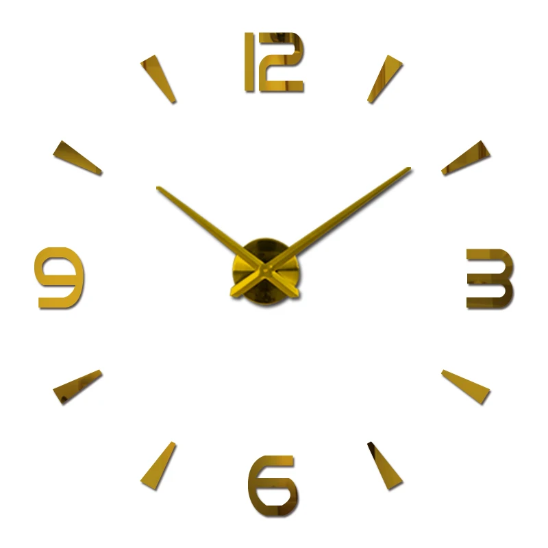 

2015 Hot Sale Wall Clock Reloj De Pared Acrylic Mirror Clocks Europe Diy 3d Stickers Large Decorative Quartz Watch Living Room