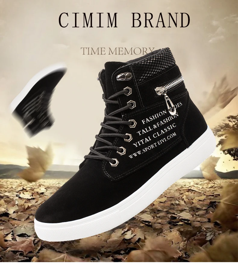 CIMM/брендовые кроссовки с высоким берцем, обувь размера плюс 46, Мужская модная Повседневная зимняя обувь с высоким берцем, мужские ботинки, мужские высокие ботильоны