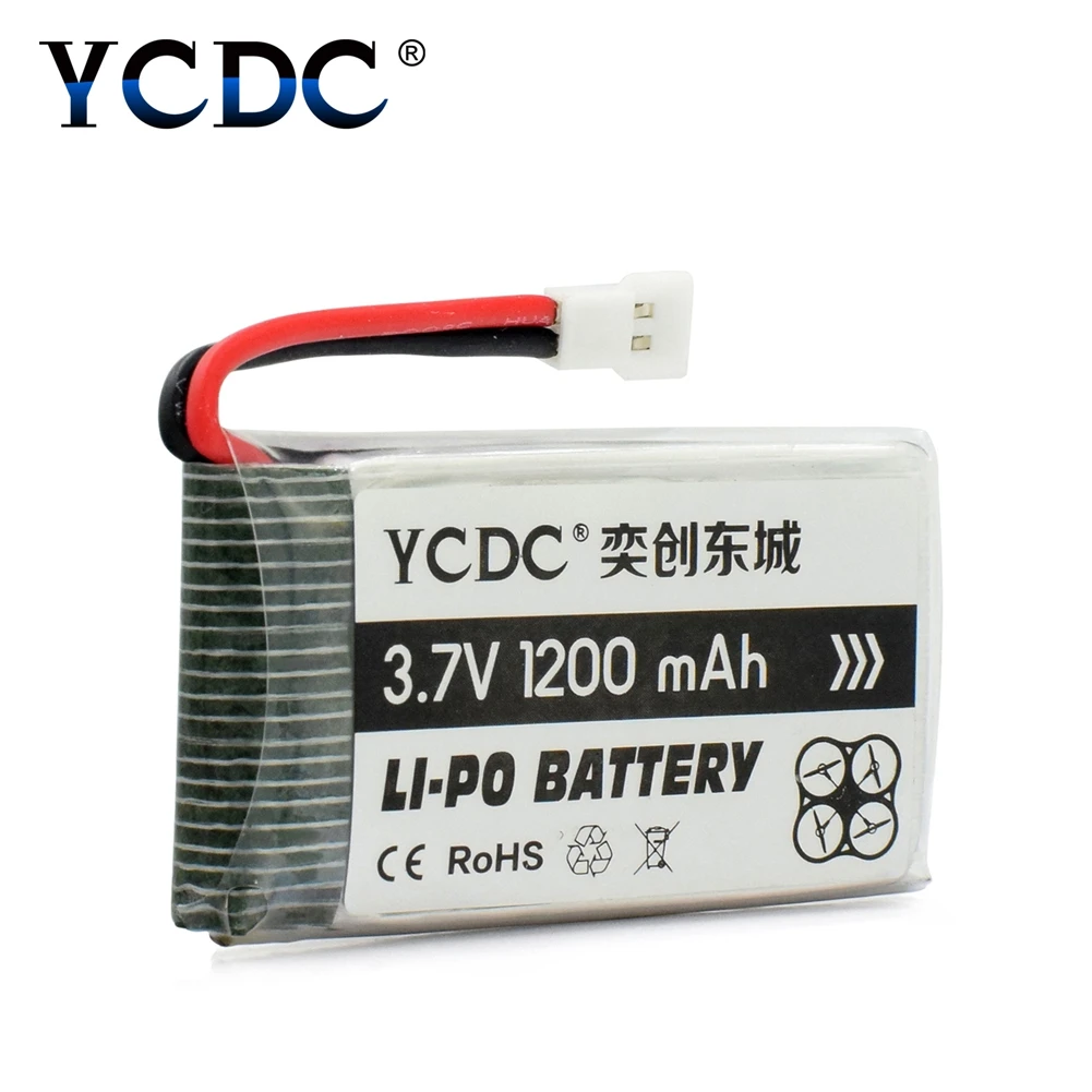 YCDC мощный обновленный Hubsan H107 Божья коровка RC Квадрокоптер 25C 3,7 V 380mAh 500mAh 800mAh 1200mAh Lipo аккумулятор 3,7 Lipo - Цвет: 1200mAh