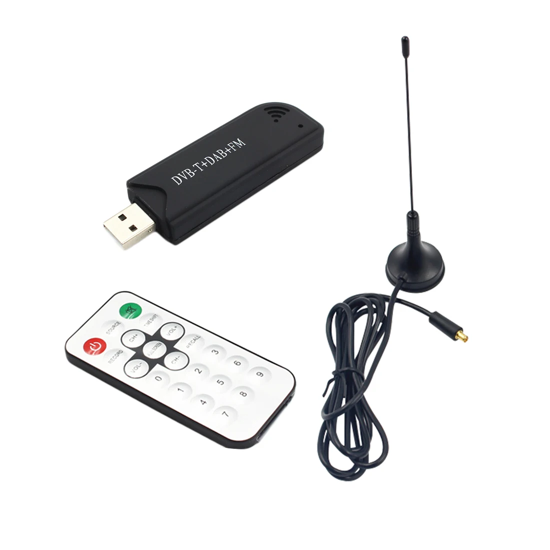 Marsnaska USB 2,0 программное обеспечение радио DVB-T FC0013+ R820T2 SDR цифровой ТВ приемник палка горячий продукт - Цвет: Черный