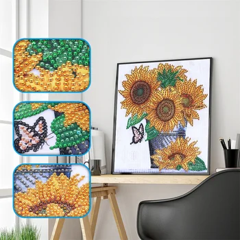 

5D Diamond Embroidery Sunflower Diamond Painting Cross Stitch Kits Full Drill Resin Special shaped Diamond Mosaic Home Decor