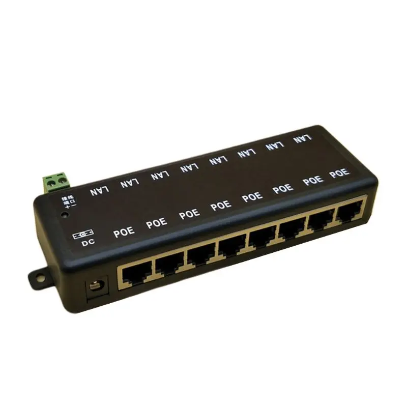 Новые 8 Порты Инжектор POE Splitter для видеонаблюдения сети POE Камера Мощность Over Ethernet IEEE802.3af
