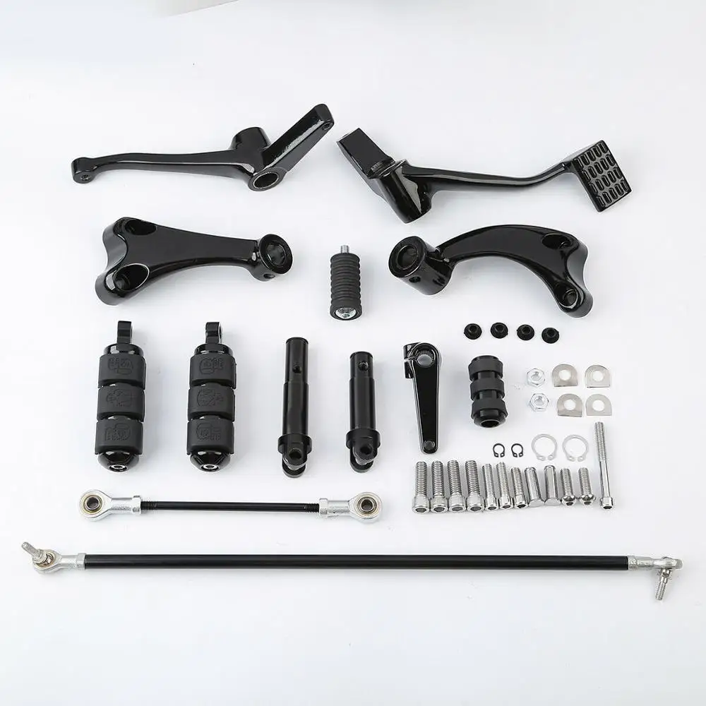 

Motorcycle Black/Chrome Forward Controls Complete Kit Pegs& Levers& Linkages For Harley Sportster XL 883 XL 1200 Iron 04-13