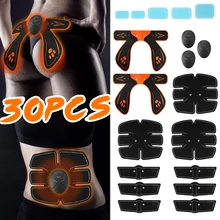 KIFIT 30 шт./компл. Беспроводной тренажер для мышц пресса комплект EMS обновления Бодибилдинг тренер ABS руку массаж бедер стимулятор замена гель комплект