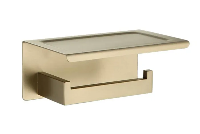 

Stainless Steel Wall Mounted black brushed gold Toilet Paper Holder Bathroom Black Paper Tissue Roller Rod Square Shape SM666