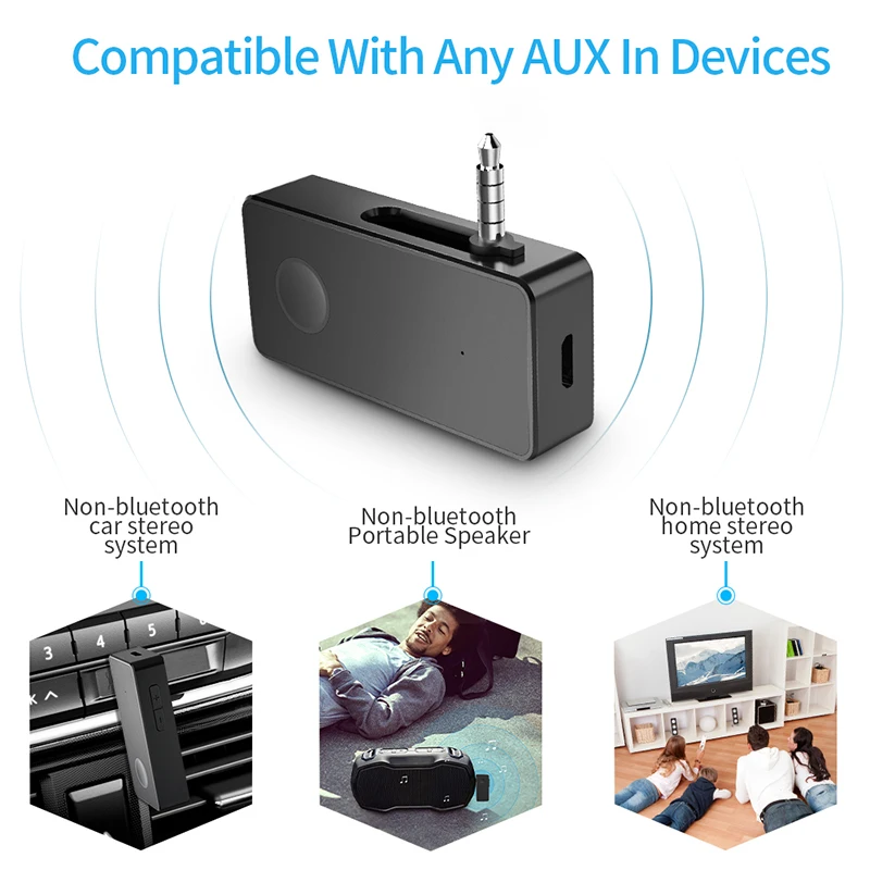 MEIDI беспроводной Aux аудио приемник адаптер громкой связи bluetooth автомобильный комплект 3,5 мм разъем Bluetooth 4,2 для динамика наушников стерео