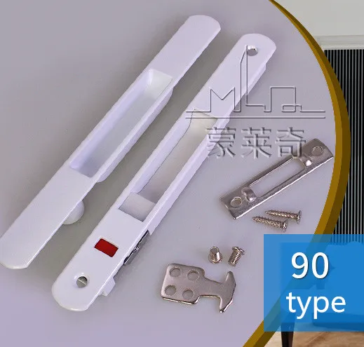

New 90 Type sliding window lock no keys interior room hanging sliding door embedded lock hook invisible move window lockset