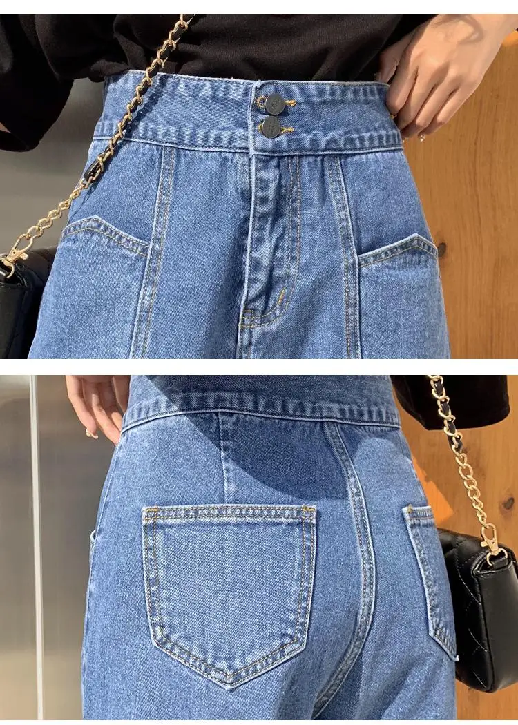 Staight Jeans Women Boyfriends Mom Jeans High Waist Jeans Mujer Summer 2019 Loose Vintage Skinny Jeans Feminino Plus Size