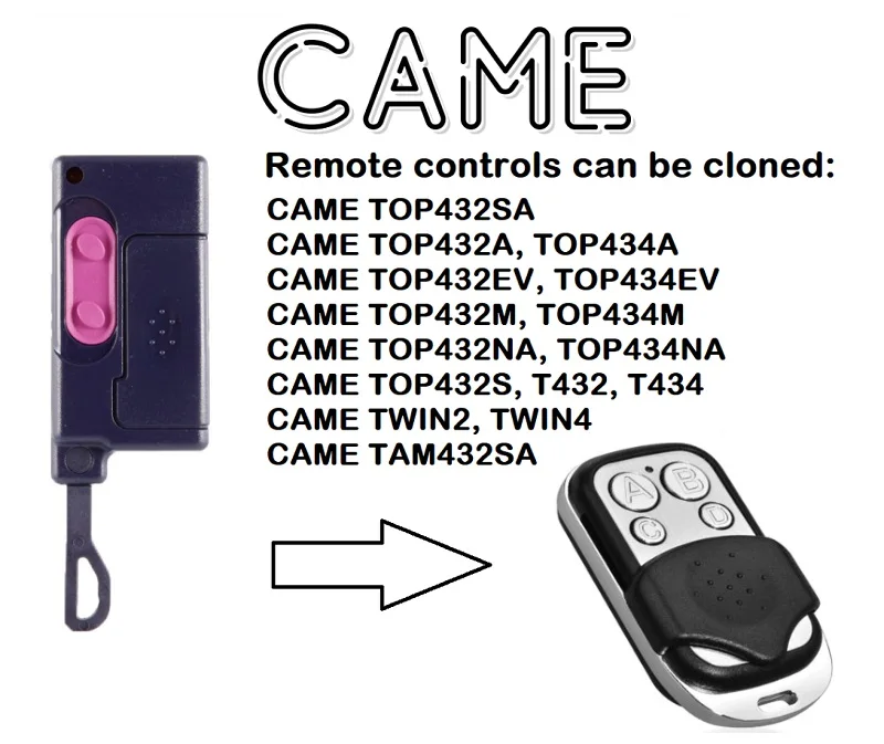 

CAME TOP432S Universal Remote Control Duplicator 2-Channel 433.92MHz
