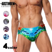 AUSTINBEM печать плавки Мужской купальный костюм мужские трусы-боксеры Marca Tuta Uomo Sport Zwembroek Heren мужские плавки